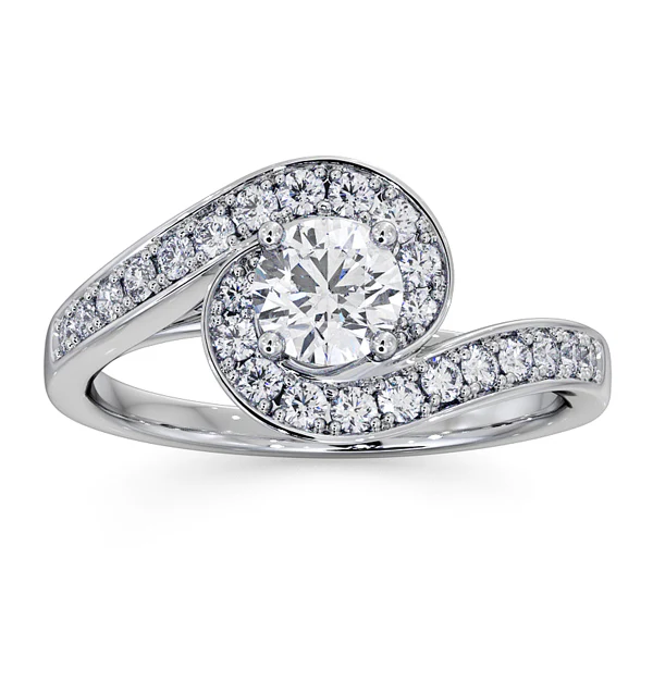 Anais Diamond Engagement Halo Ring Platinum 0.82CT G/VS1 - Image 3