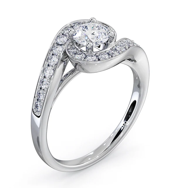 Anais Diamond Engagement Halo Ring Platinum 0.82CT G/VS2 - Image 4