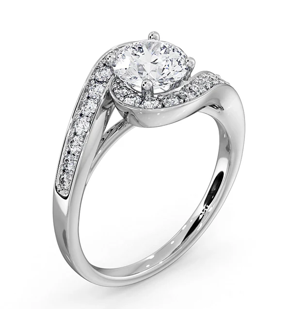 Anais GIA Diamond Engagement Halo Ring Platinum 1.38CT G/VS1 - Image 5