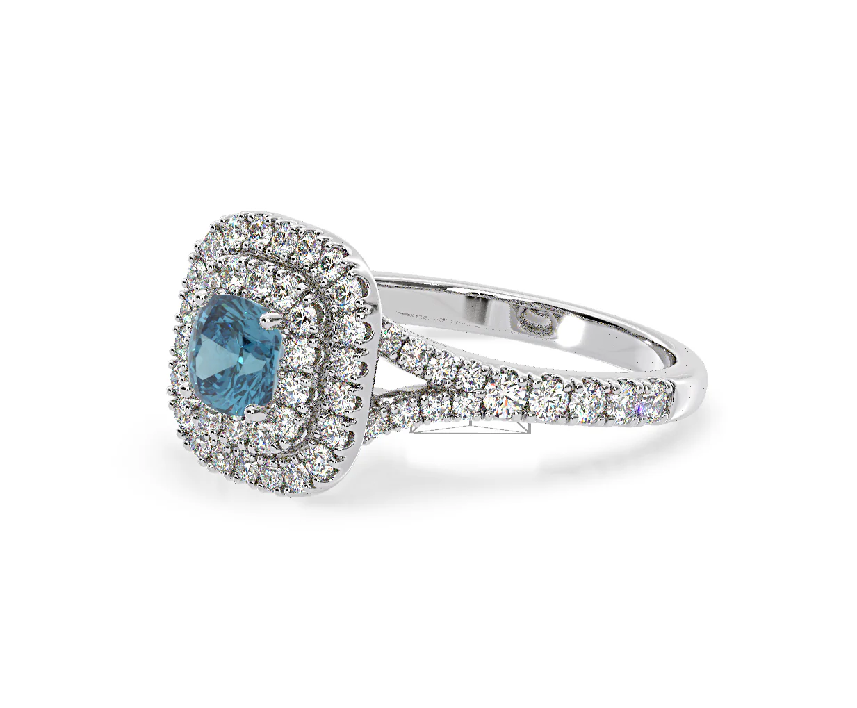 Anastasia Blue Lab Diamond 1.30ct Halo Ring in 18K White Gold - Elara Collection - Image 17