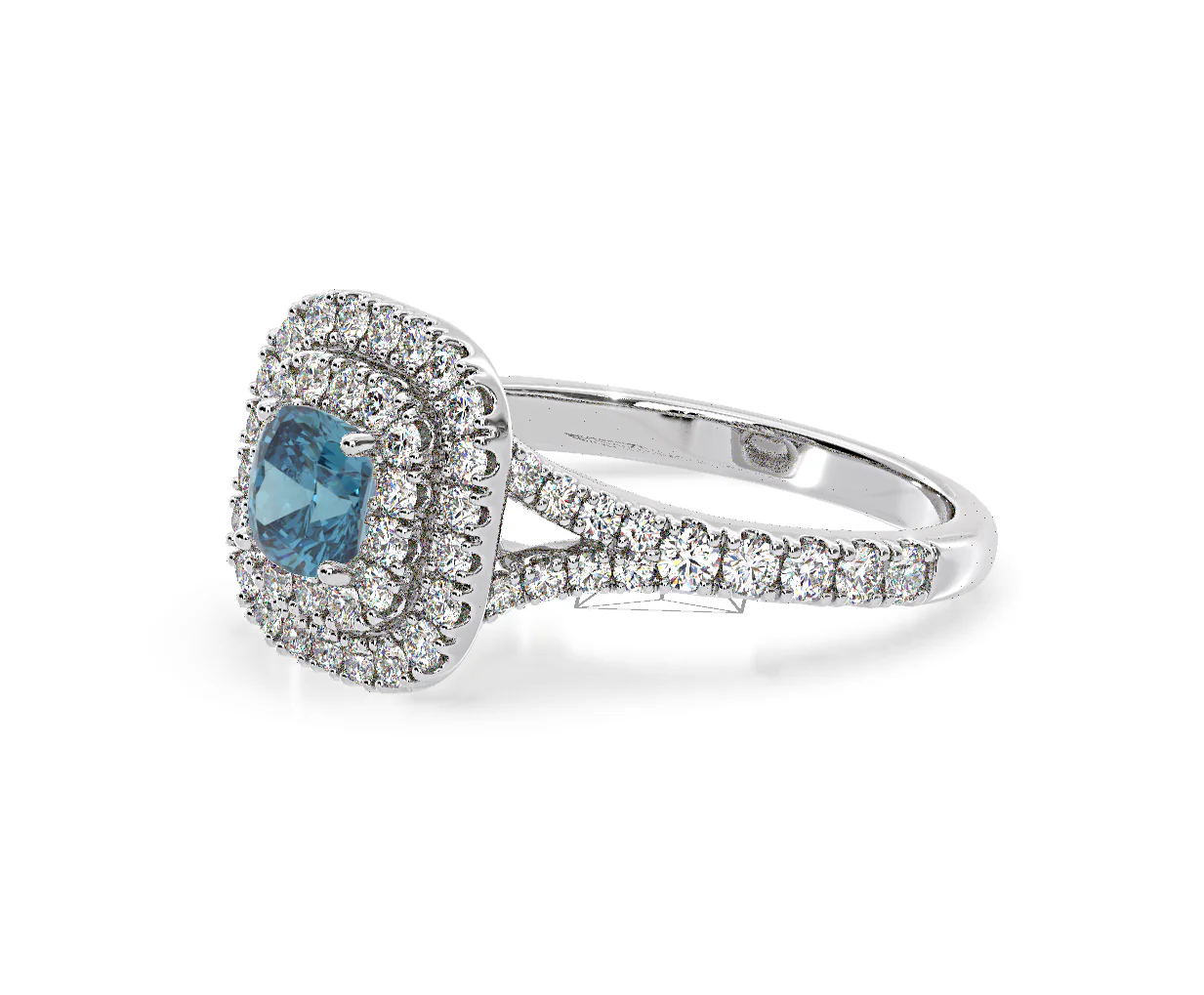 Anastasia Blue Lab Diamond 1.30ct Halo Ring in 18K White Gold - Elara Collection - Image 18