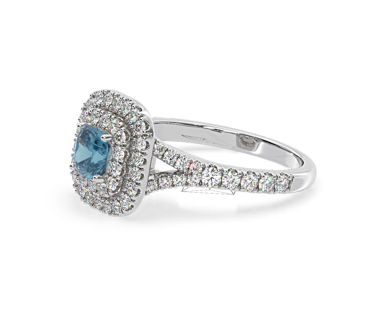 Anastasia Blue Lab Diamond 1.30ct Halo Ring in 18K White Gold - Elara Collection - Image 19