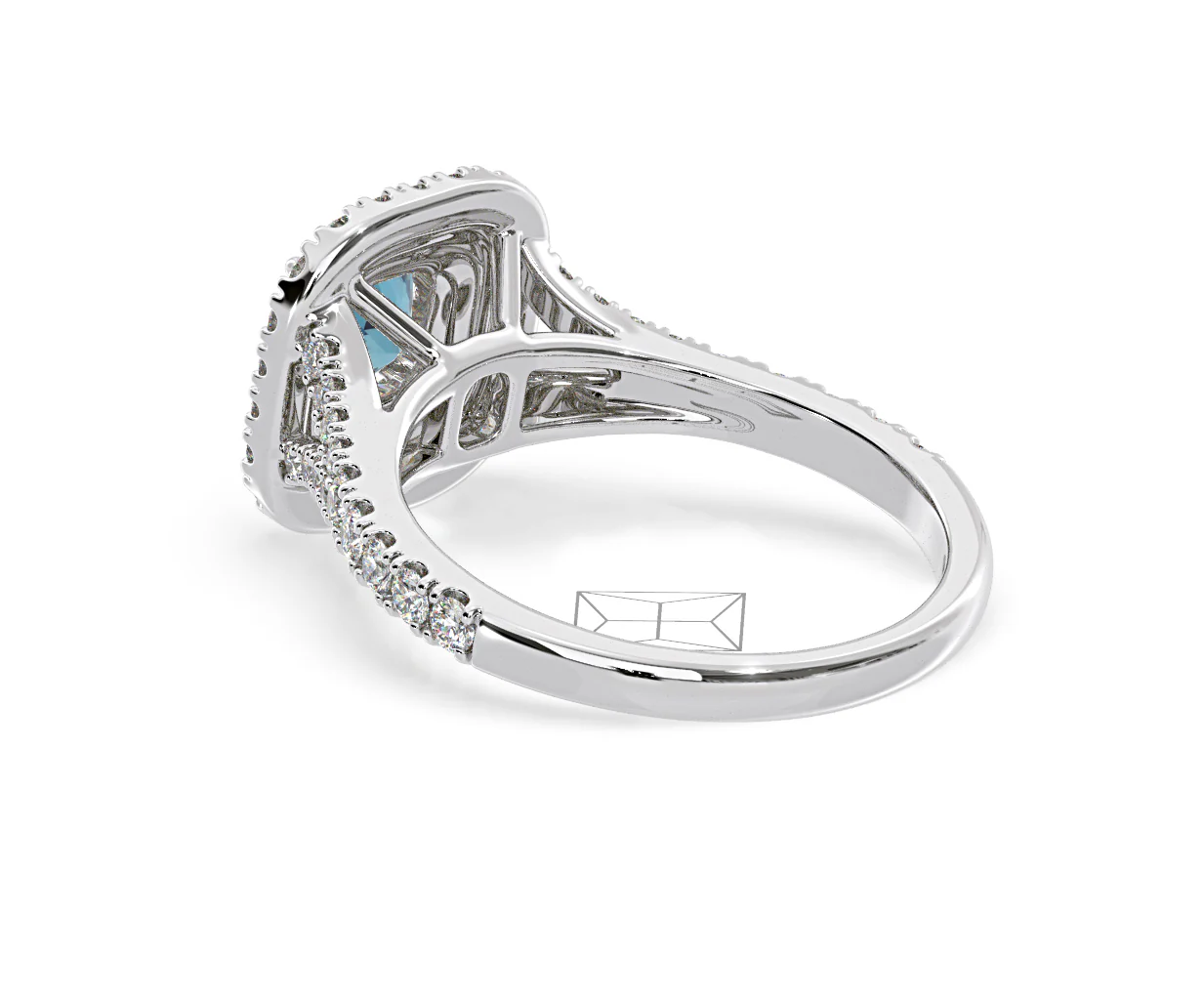 Anastasia Blue Lab Diamond 1.30ct Halo Ring in 18K White Gold - Elara Collection - Image 37