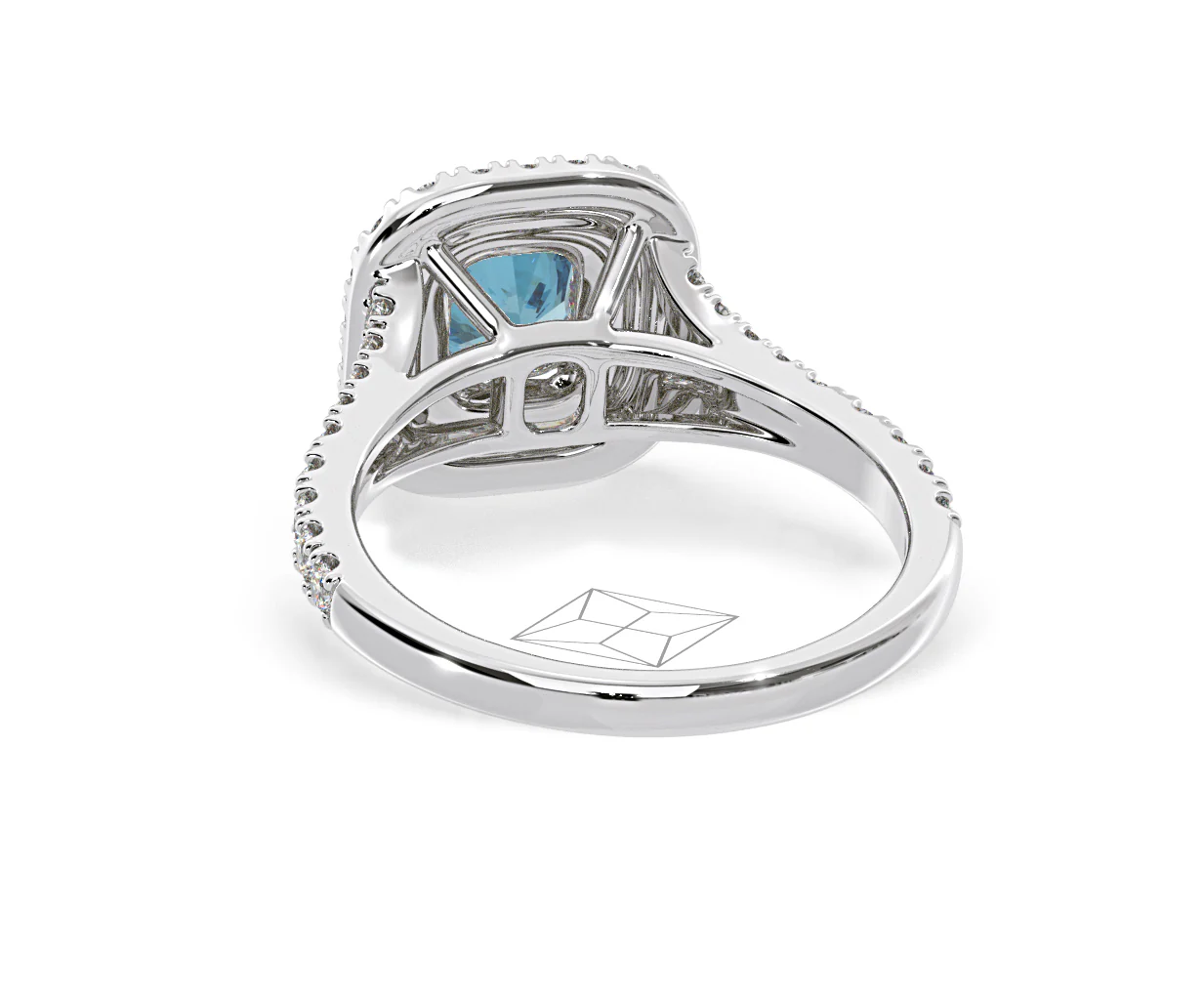 Anastasia Blue Lab Diamond 1.30ct Halo Ring in 18K White Gold - Elara Collection - Image 43