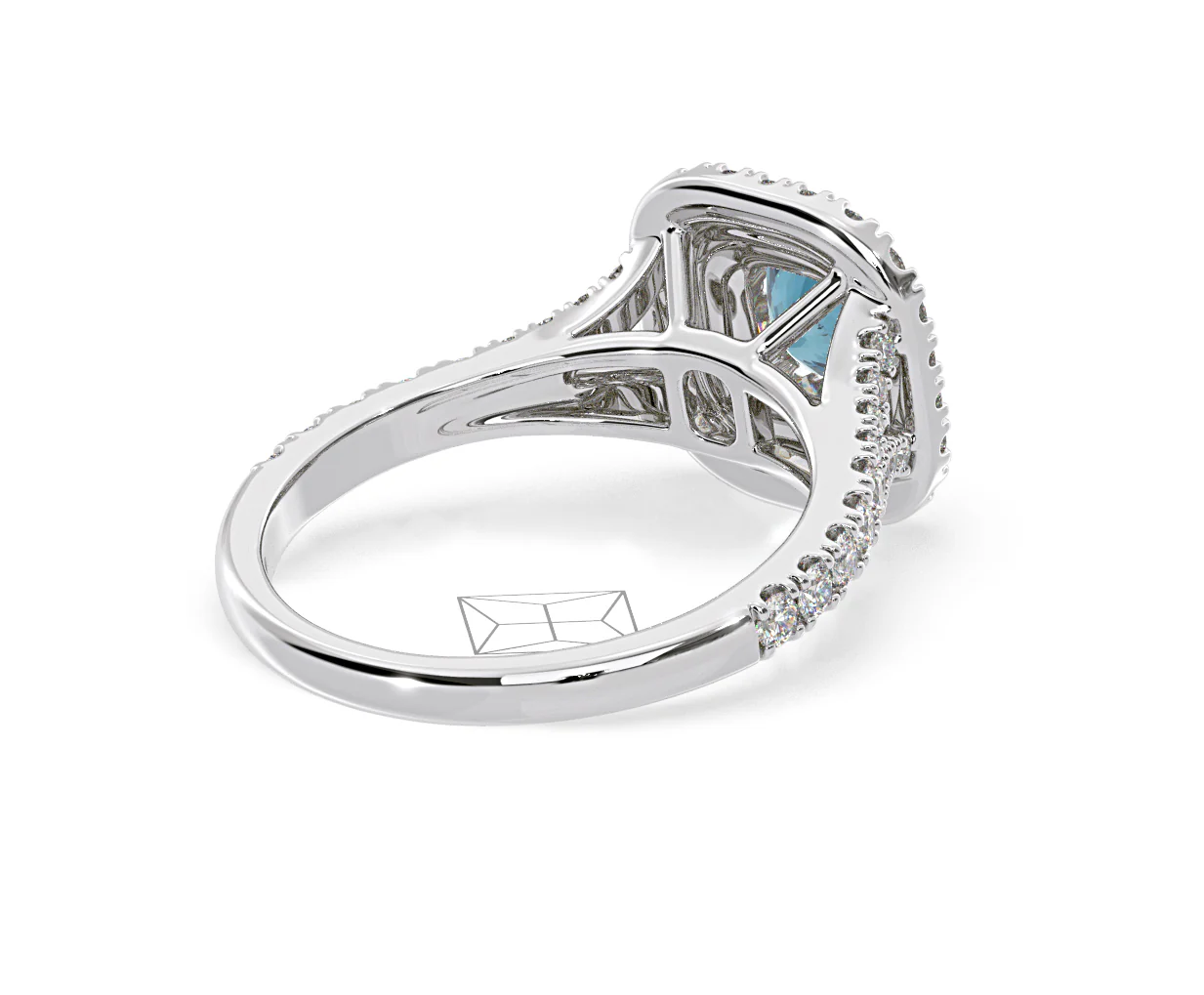 Anastasia Blue Lab Diamond 1.30ct Halo Ring in 18K White Gold - Elara Collection - Image 55