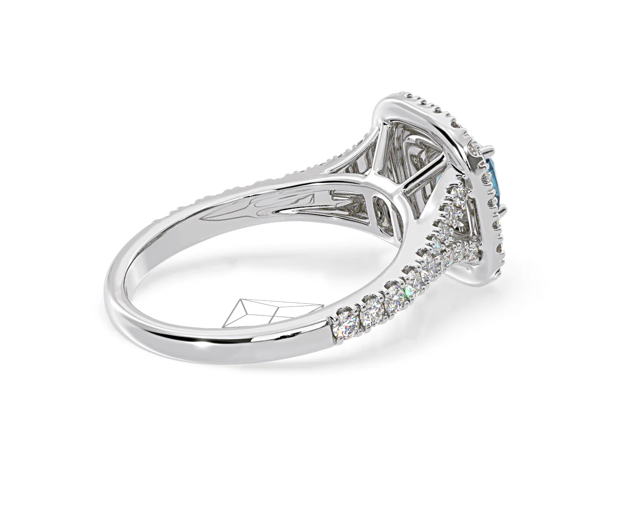 Anastasia Blue Lab Diamond 1.30ct Halo Ring in 18K White Gold - Elara Collection - Image 59