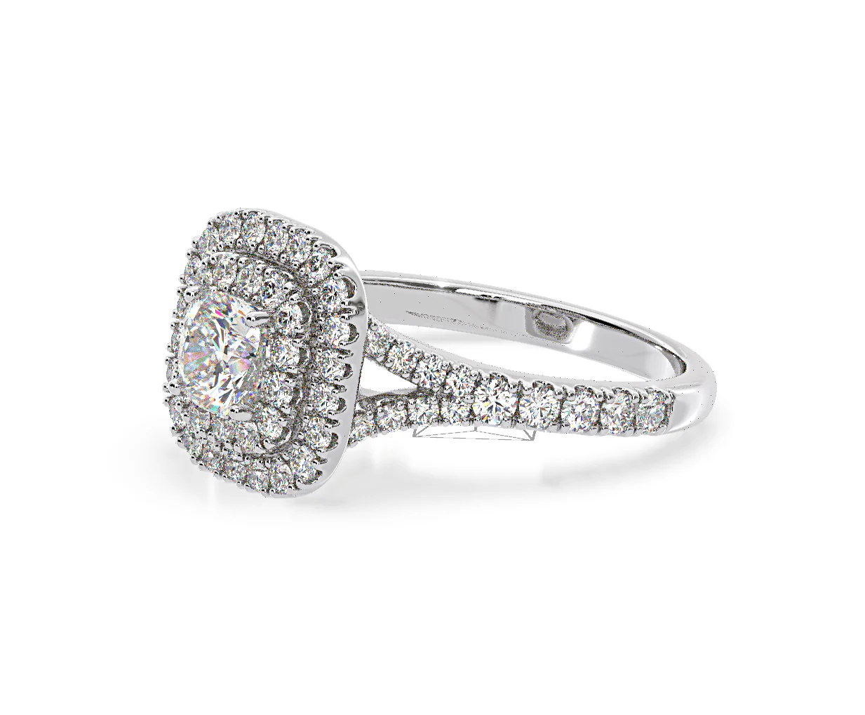 Anastasia Diamond Halo Engagement Ring 18K White Gold 1.30ct G/SI2 - Image 101