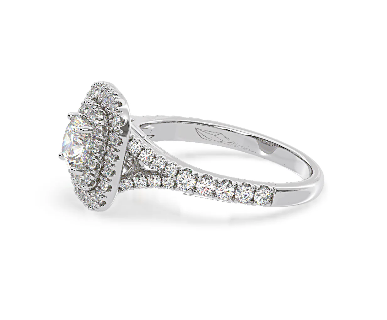 Anastasia Diamond Halo Engagement Ring 18K White Gold 1.30ct G/SI2 - Image 106