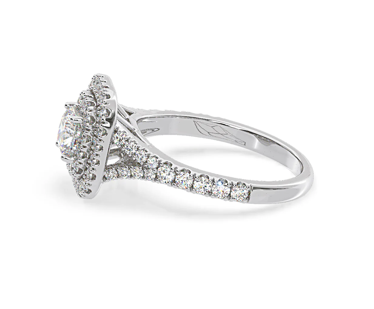 Anastasia Diamond Halo Engagement Ring 18K White Gold 1.30ct G/SI2 - Image 108