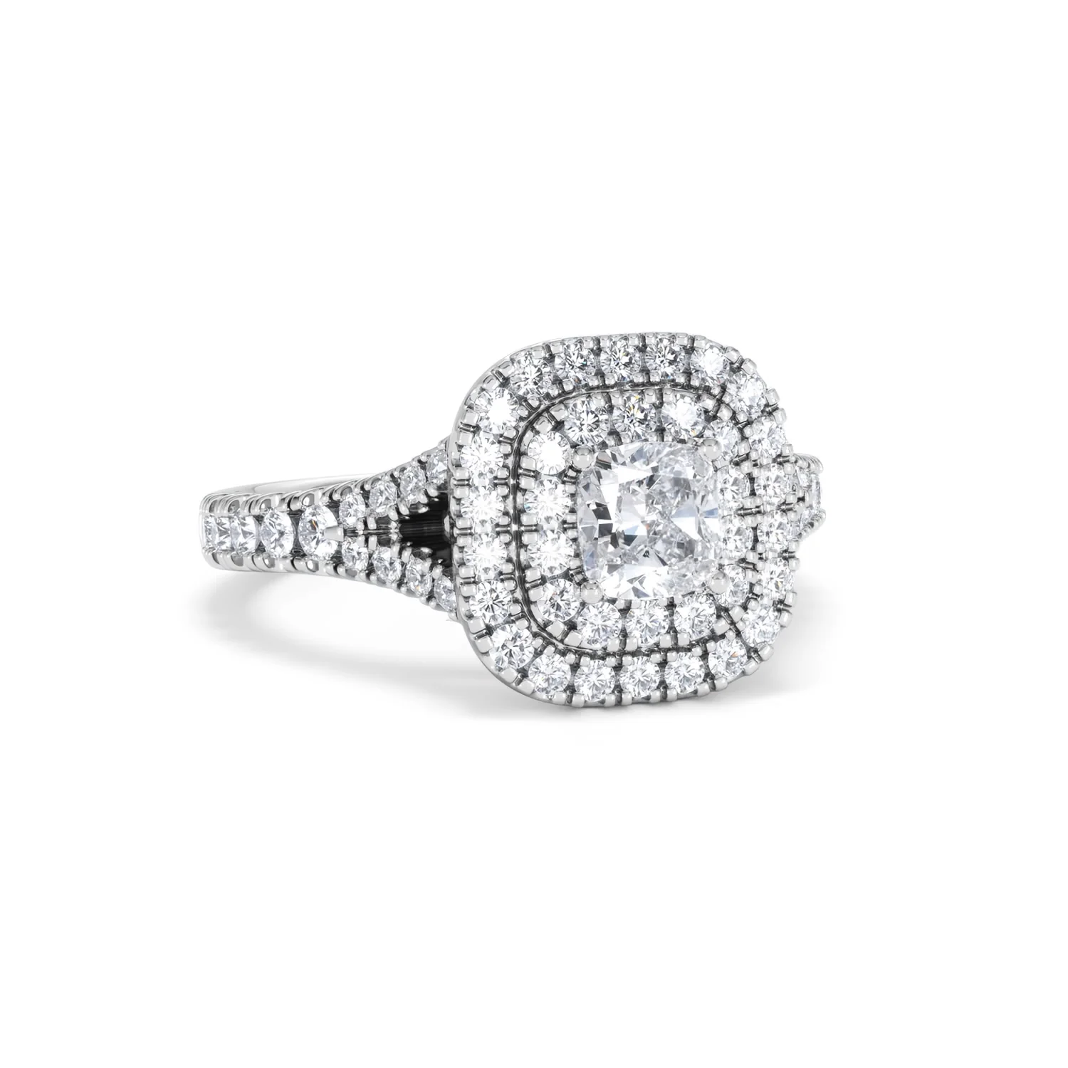 Anastasia Diamond Halo Engagement Ring 18K White Gold 1.30ct G/SI2 - Image 14