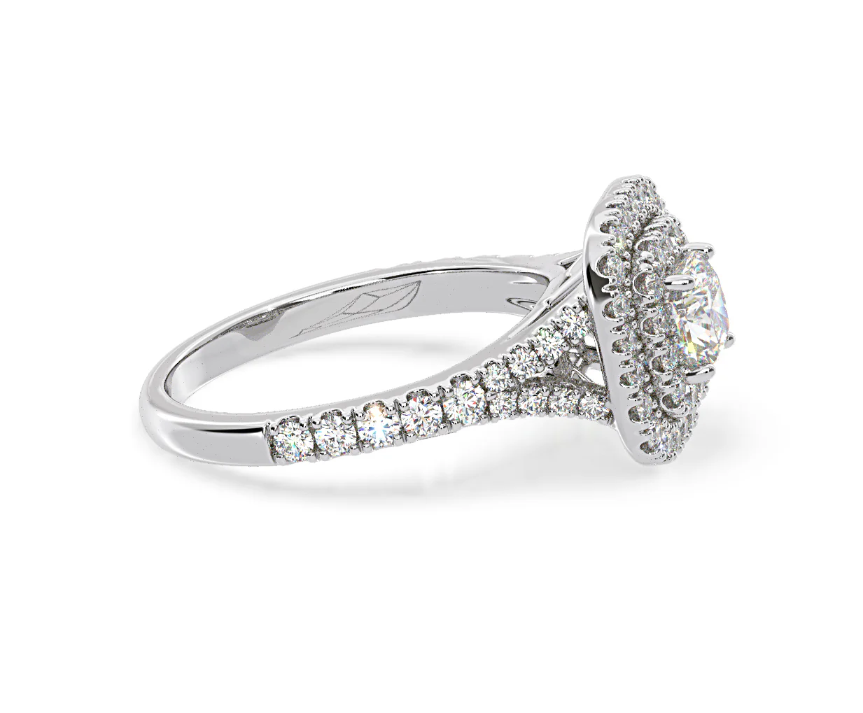 Anastasia Diamond Halo Engagement Ring 18K White Gold 1.30ct G/SI2 - Image 152