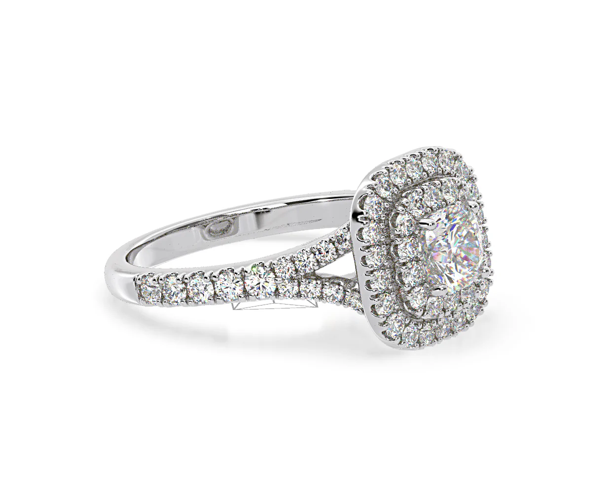 Anastasia Diamond Halo Engagement Ring 18K White Gold 1.30ct G/SI2 - Image 158