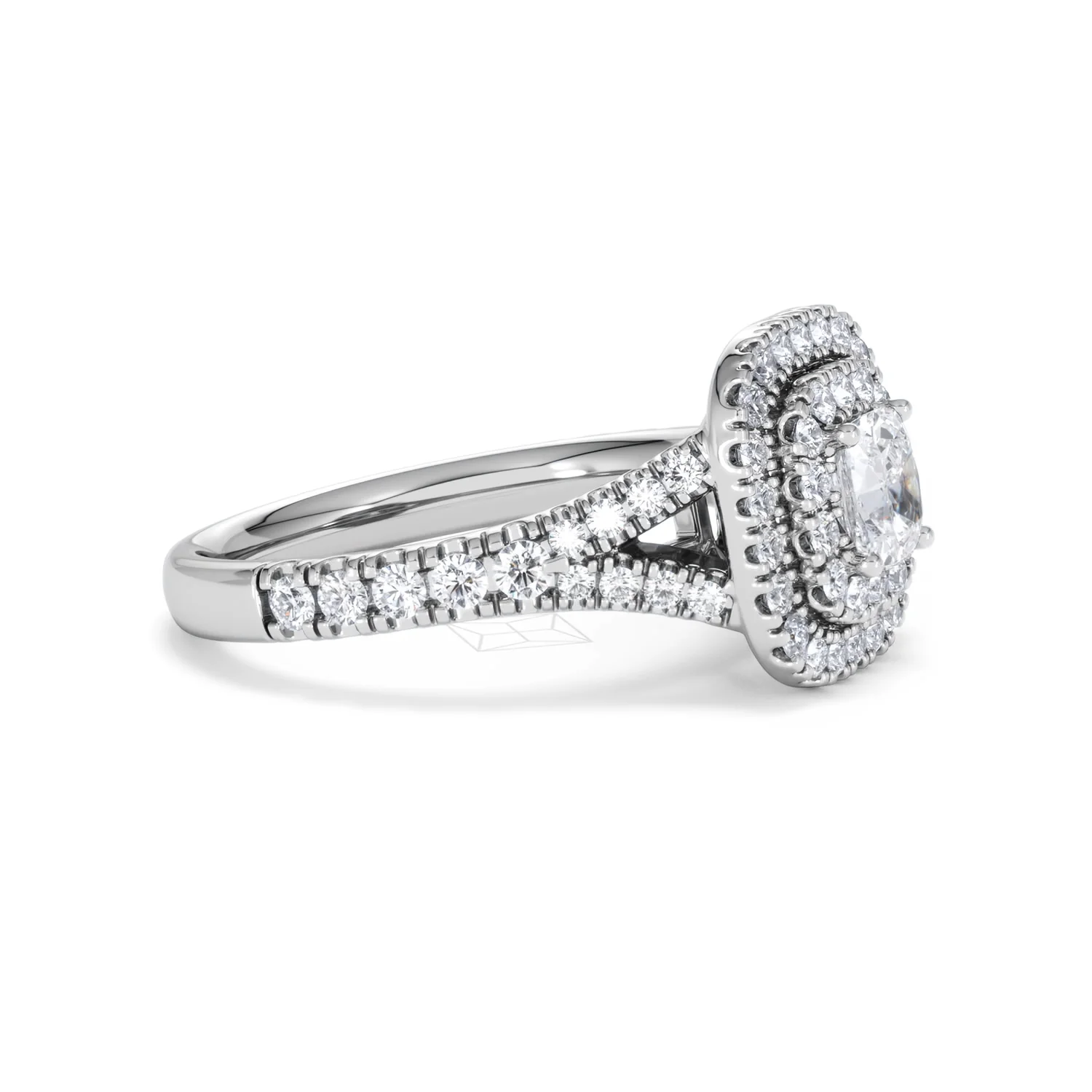 Anastasia Diamond Halo Engagement Ring 18K White Gold 1.30ct G/SI2 - Image 24