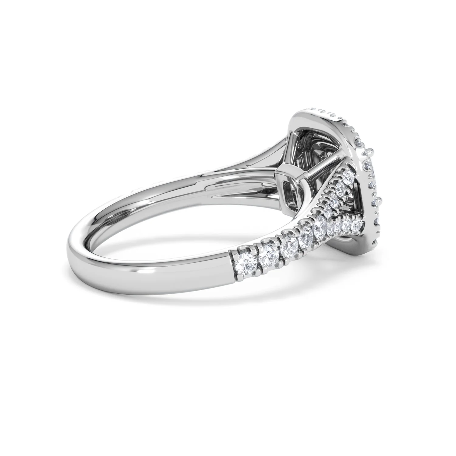 Anastasia Diamond Halo Engagement Ring 18K White Gold 1.30ct G/SI2 - Image 36