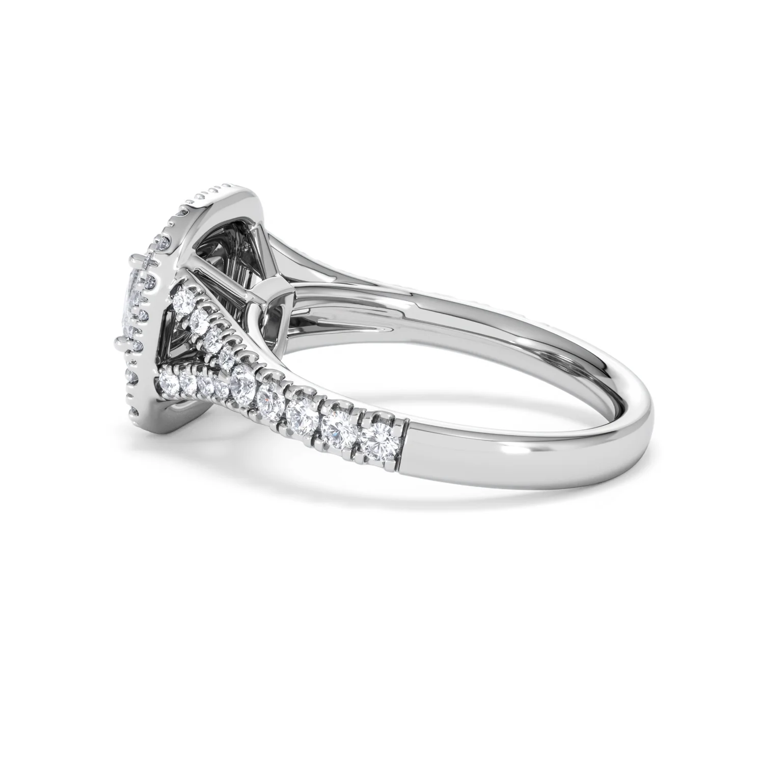 Anastasia Diamond Halo Engagement Ring 18K White Gold 1.30ct G/SI2 - Image 65