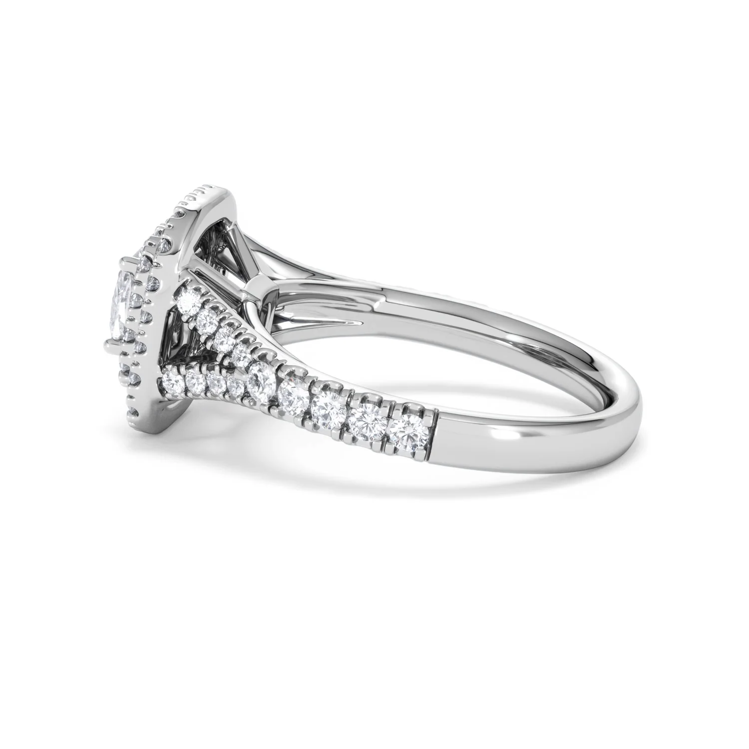 Anastasia Diamond Halo Engagement Ring 18K White Gold 1.30ct G/SI2 - Image 67