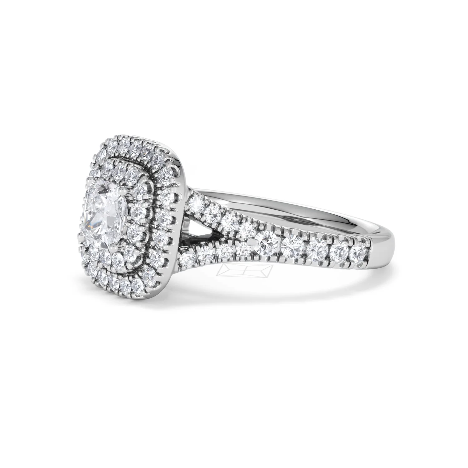 Anastasia Diamond Halo Engagement Ring 18K White Gold 1.30ct G/SI2 - Image 78