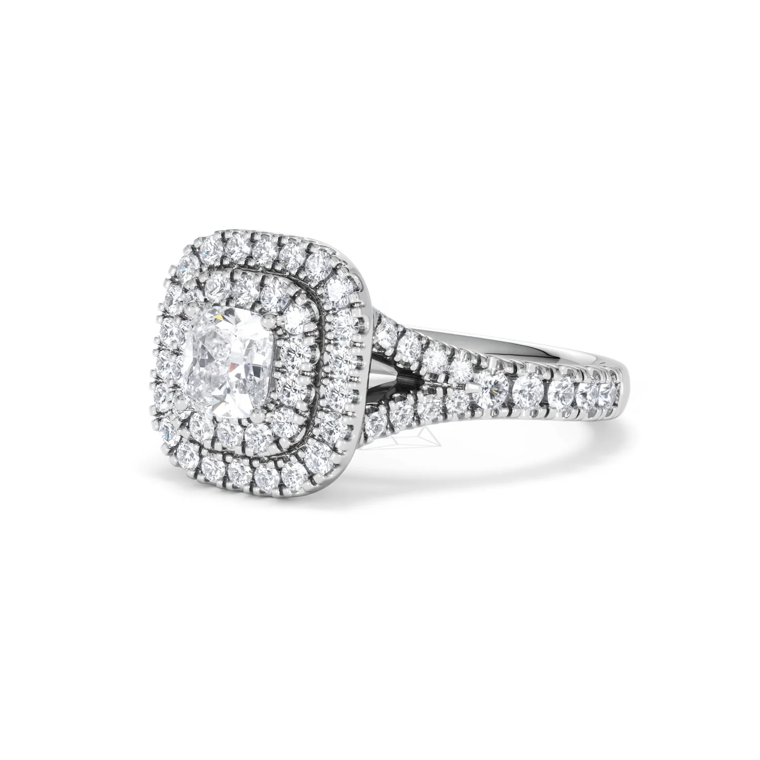 Anastasia Diamond Halo Engagement Ring 18K White Gold 1.30ct G/SI2 - Image 82