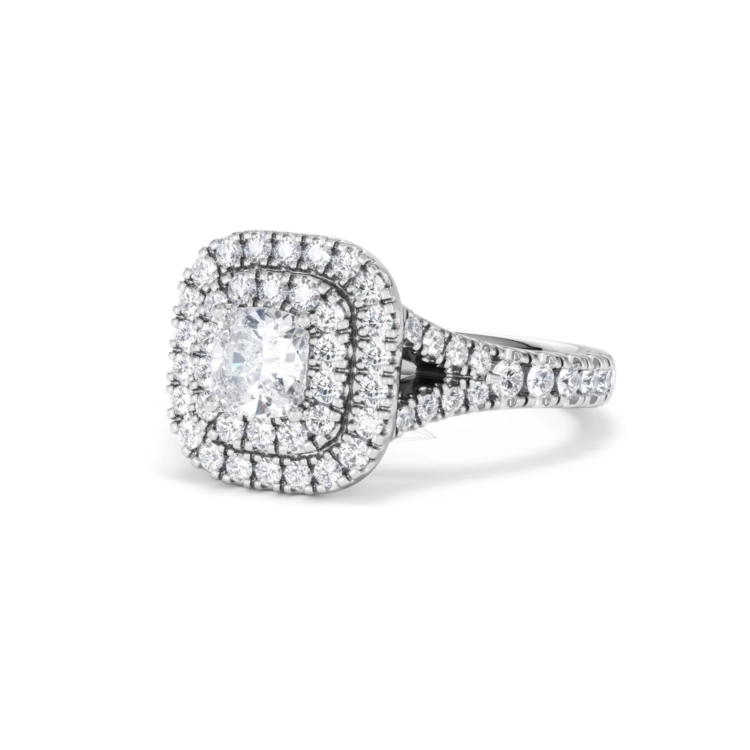Anastasia Diamond Halo Engagement Ring 18K White Gold 1.30ct G/SI2 - Image 84