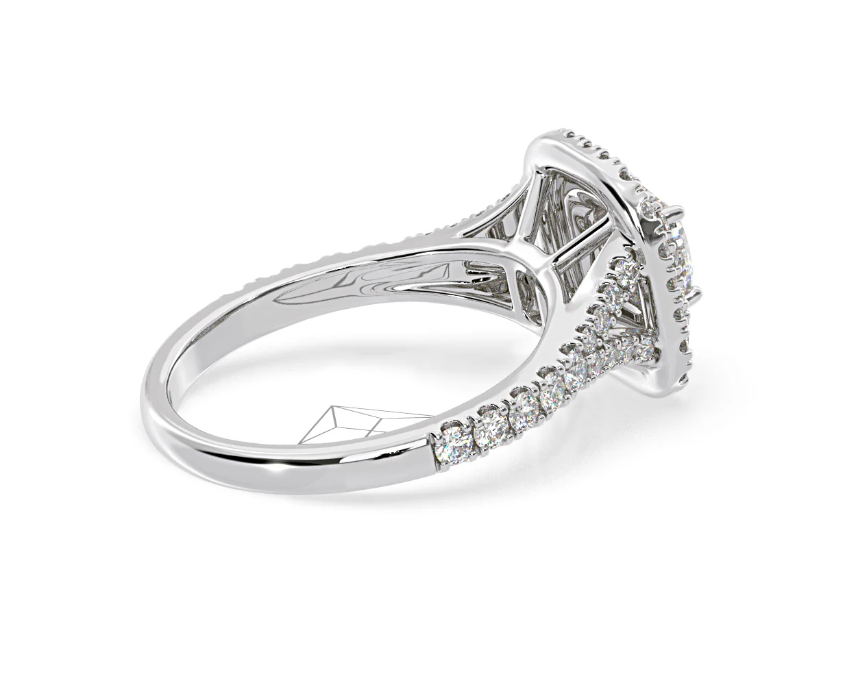 Anastasia Diamond Halo Engagement Ring 18K White Gold 1.30ct G/VS1 - Image 61
