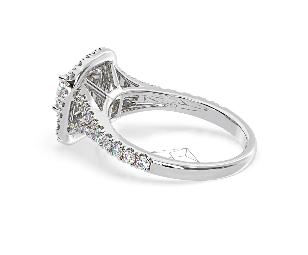 Anastasia Diamond Halo Engagement Ring 18K White Gold 1.30ct G/VS2 - Image 116