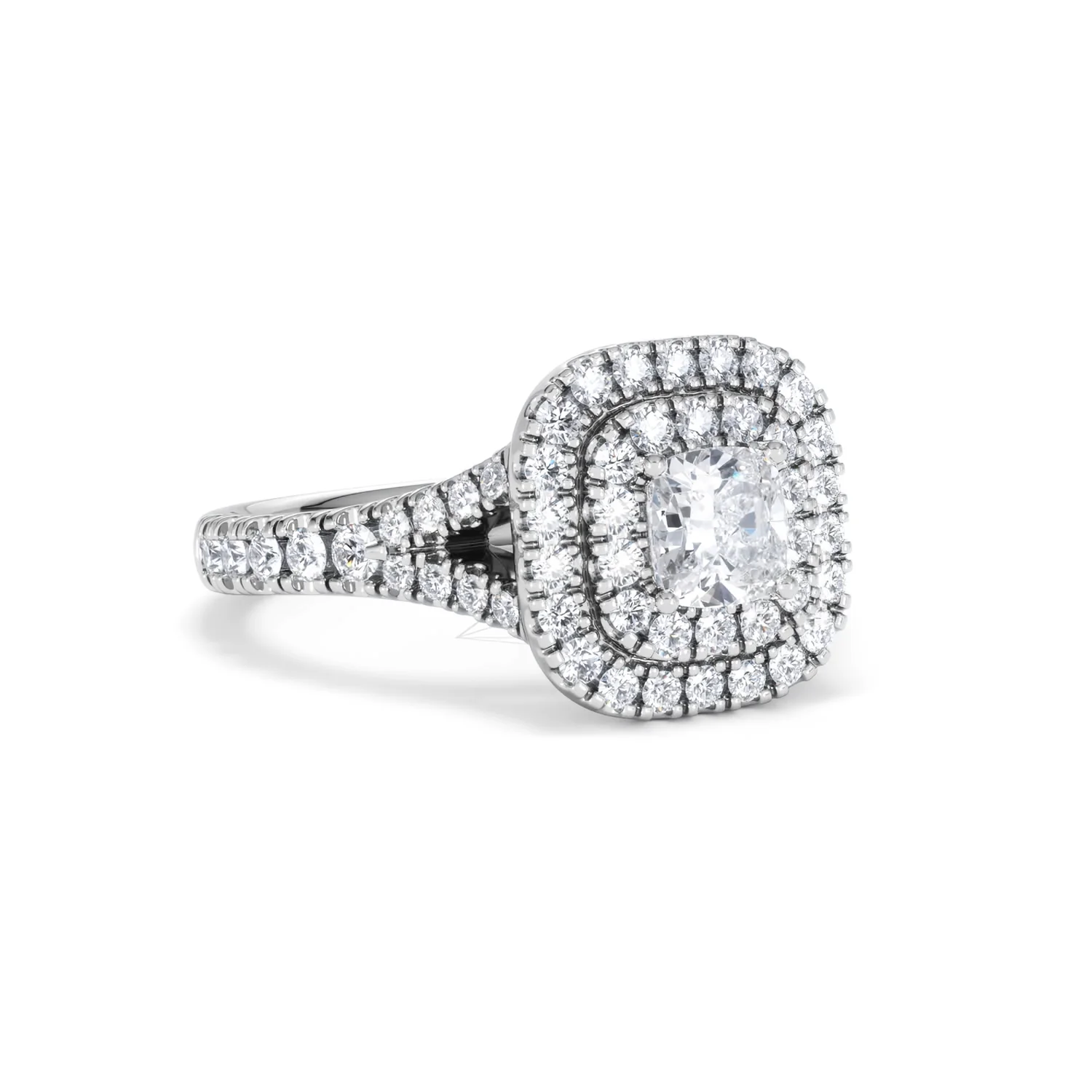 Anastasia Diamond Halo Engagement Ring 18K White Gold 1.30ct G/VS2 - Image 16