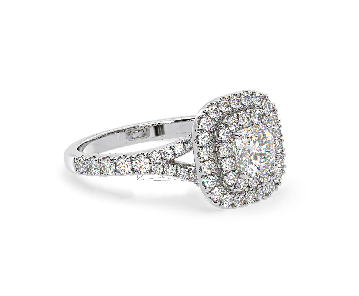 Anastasia Diamond Halo Engagement Ring 18K White Gold 1.30ct G/VS2 - Image 160