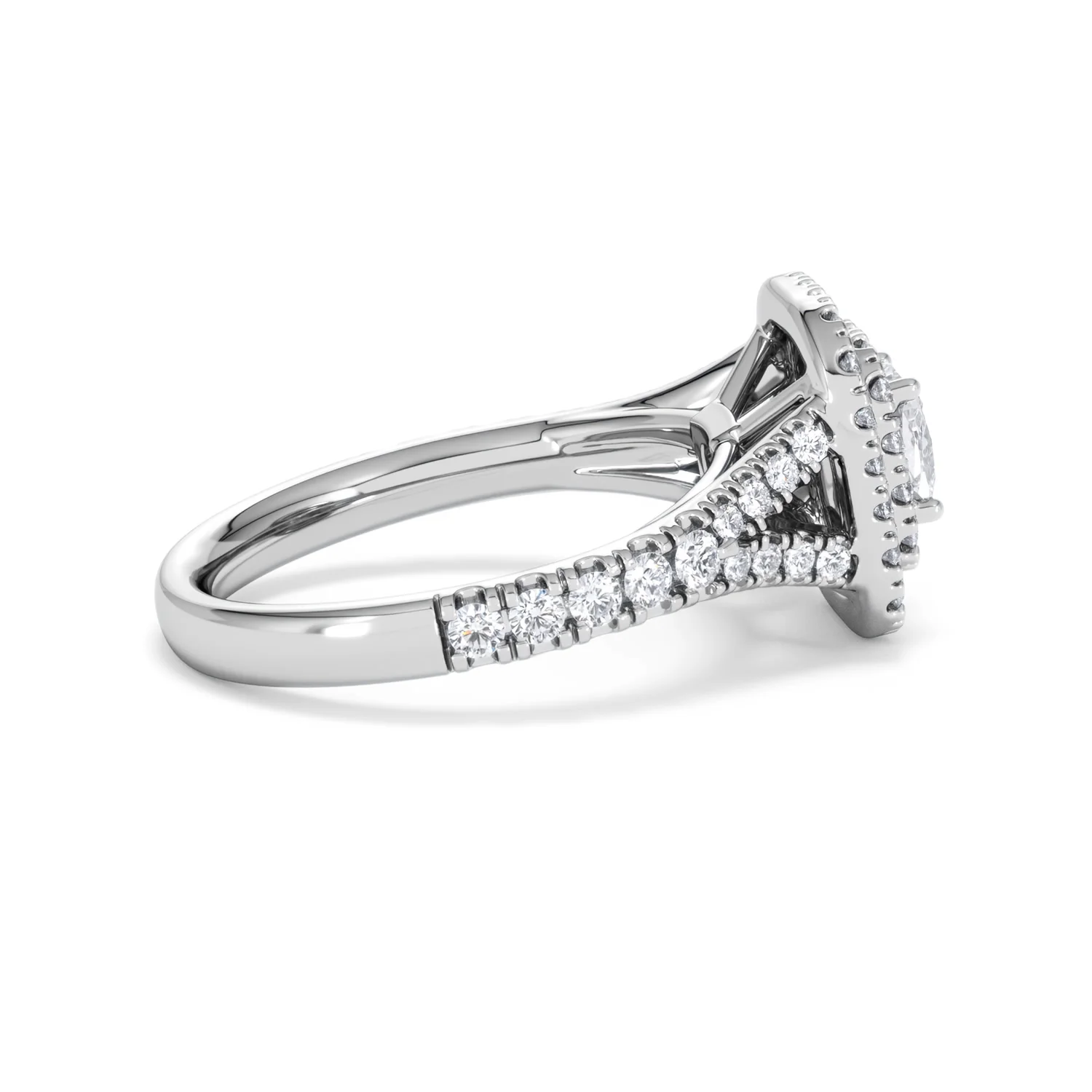 Anastasia Diamond Halo Engagement Ring 18K White Gold 1.30ct G/VS2 - Image 32