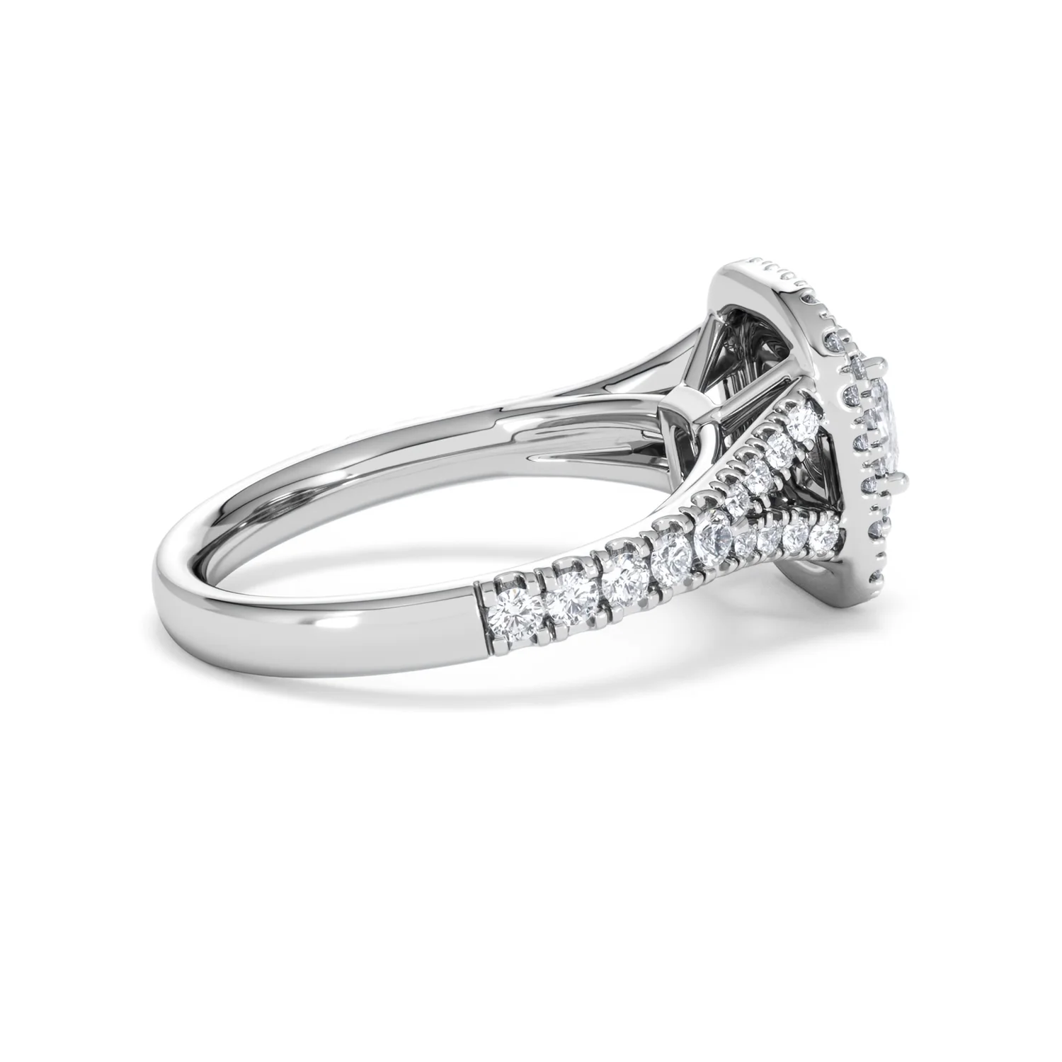 Anastasia Diamond Halo Engagement Ring 18K White Gold 1.30ct G/VS2 - Image 34