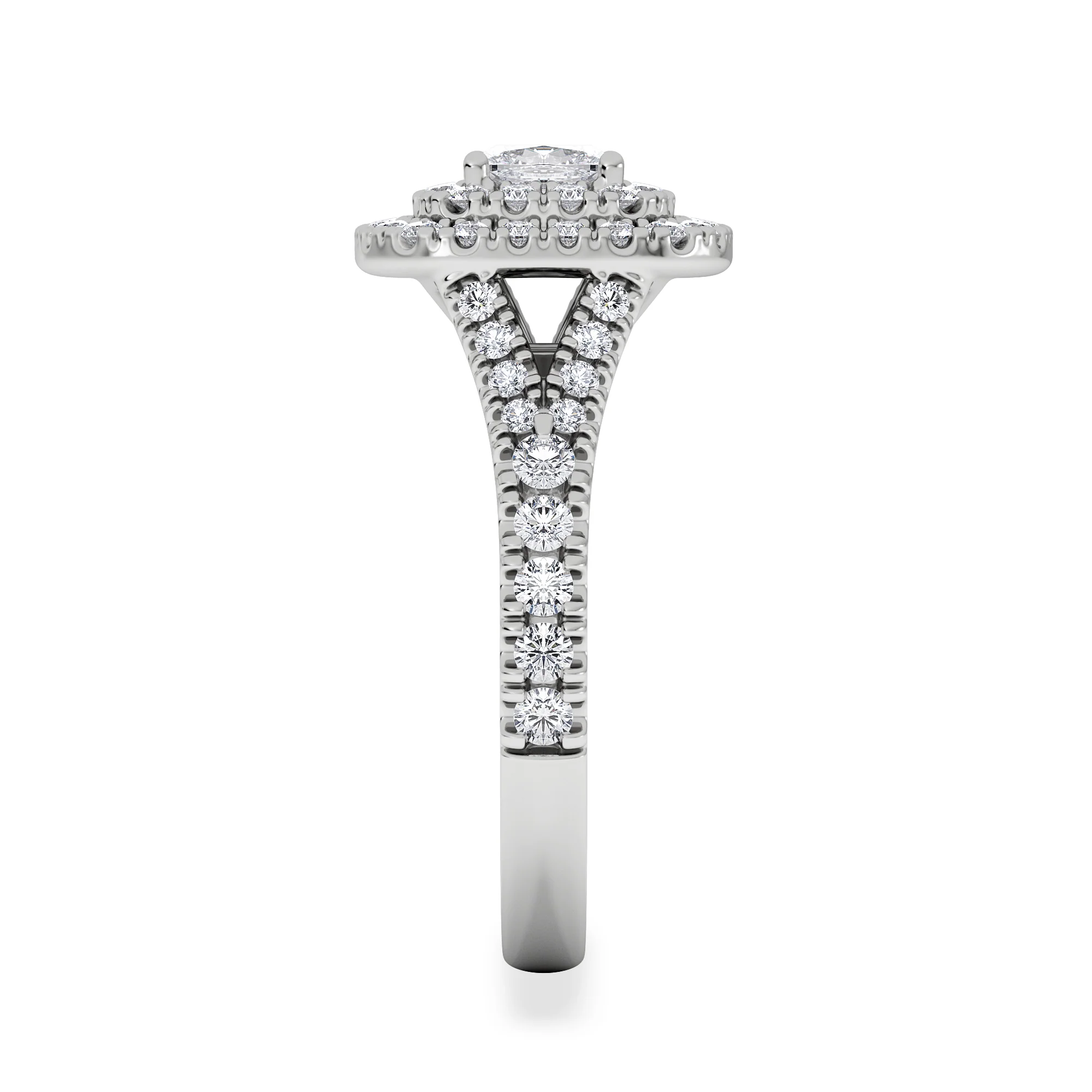 Anastasia Diamond Halo Engagement Ring 18K White Gold 1.30ct G/VS2 - Image 5