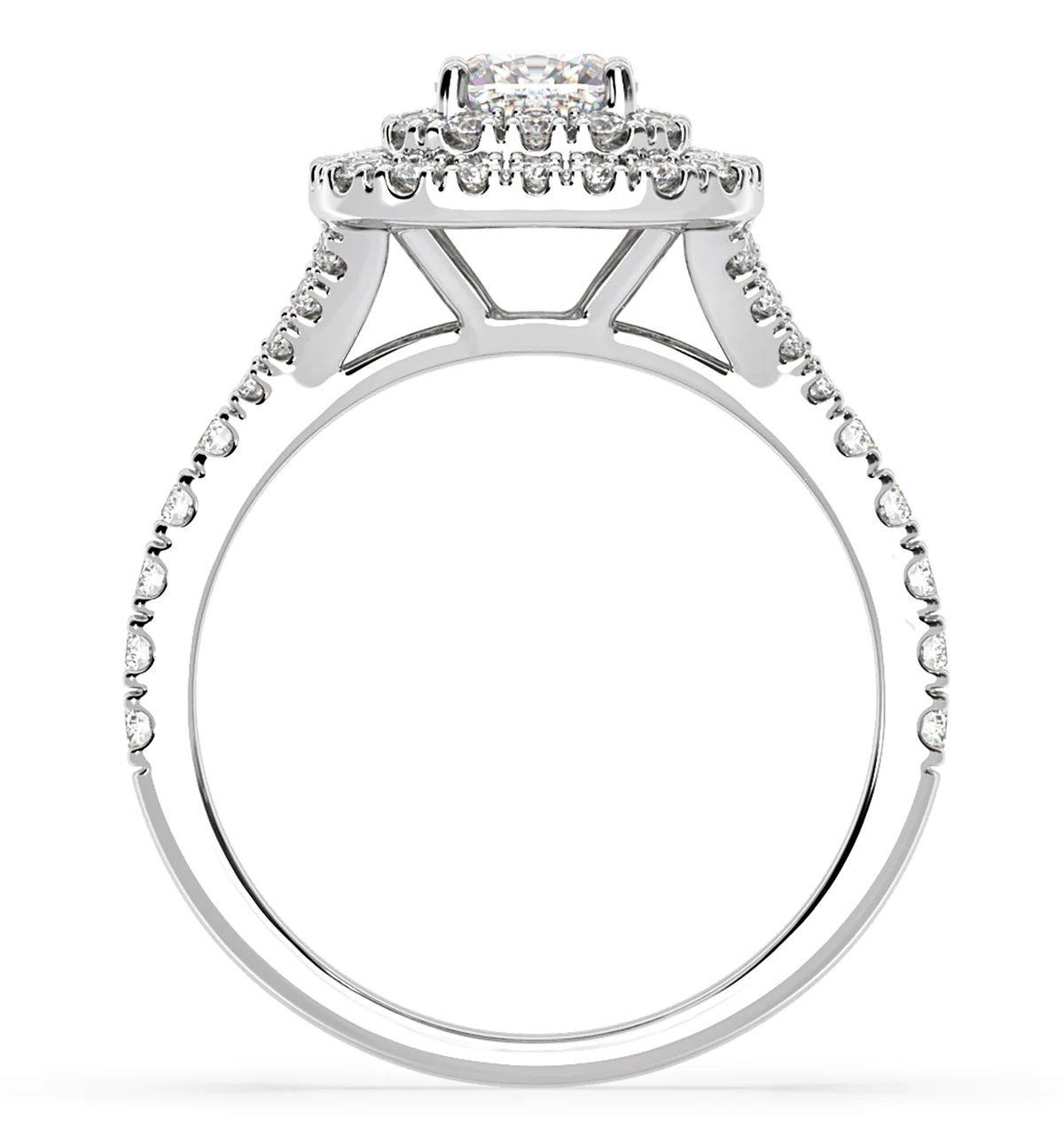 Anastasia GIA Diamond Halo Engagement Ring 18K White Gold 1.45ct G/SI1 - Image 4