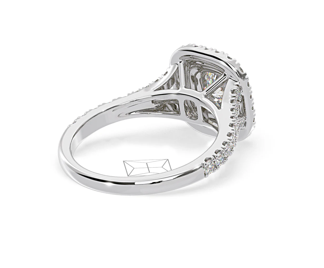Anastasia GIA Diamond Halo Engagement Ring 18K White Gold 1.45ct G/SI1 - Image 56