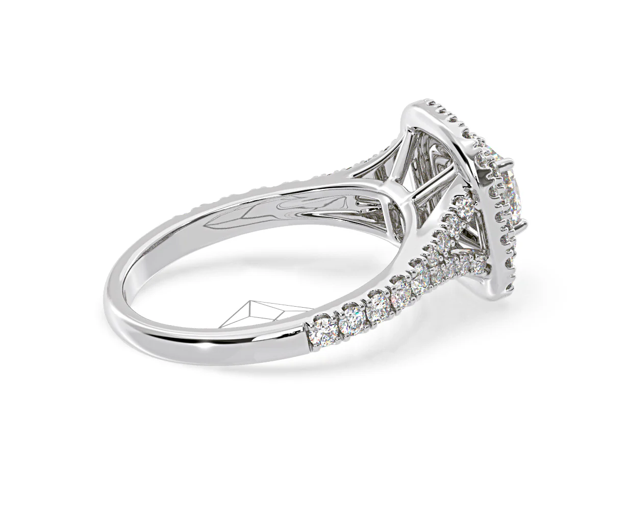 Anastasia GIA Diamond Halo Engagement Ring 18K White Gold 1.45ct G/SI1 - Image 62