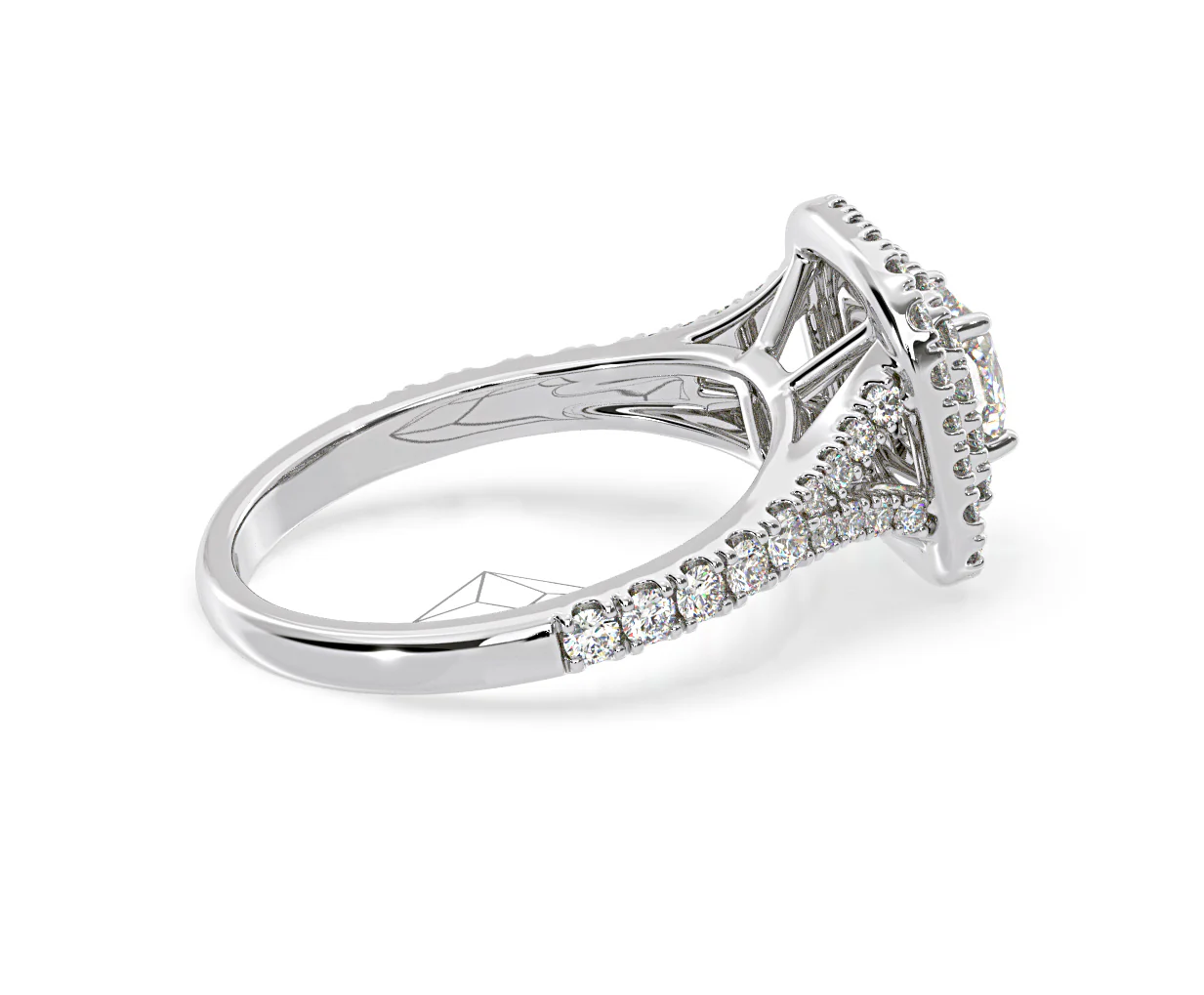 Anastasia GIA Diamond Halo Engagement Ring 18K White Gold 1.45ct G/SI1 - Image 63