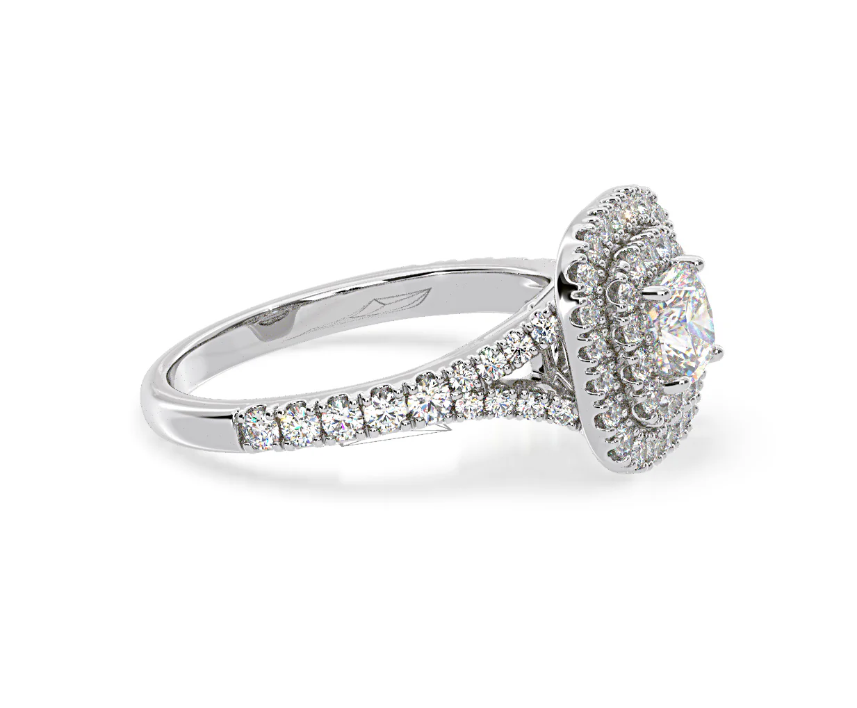 Anastasia GIA Diamond Halo Engagement Ring 18K White Gold 1.45ct G/SI1 - Image 72