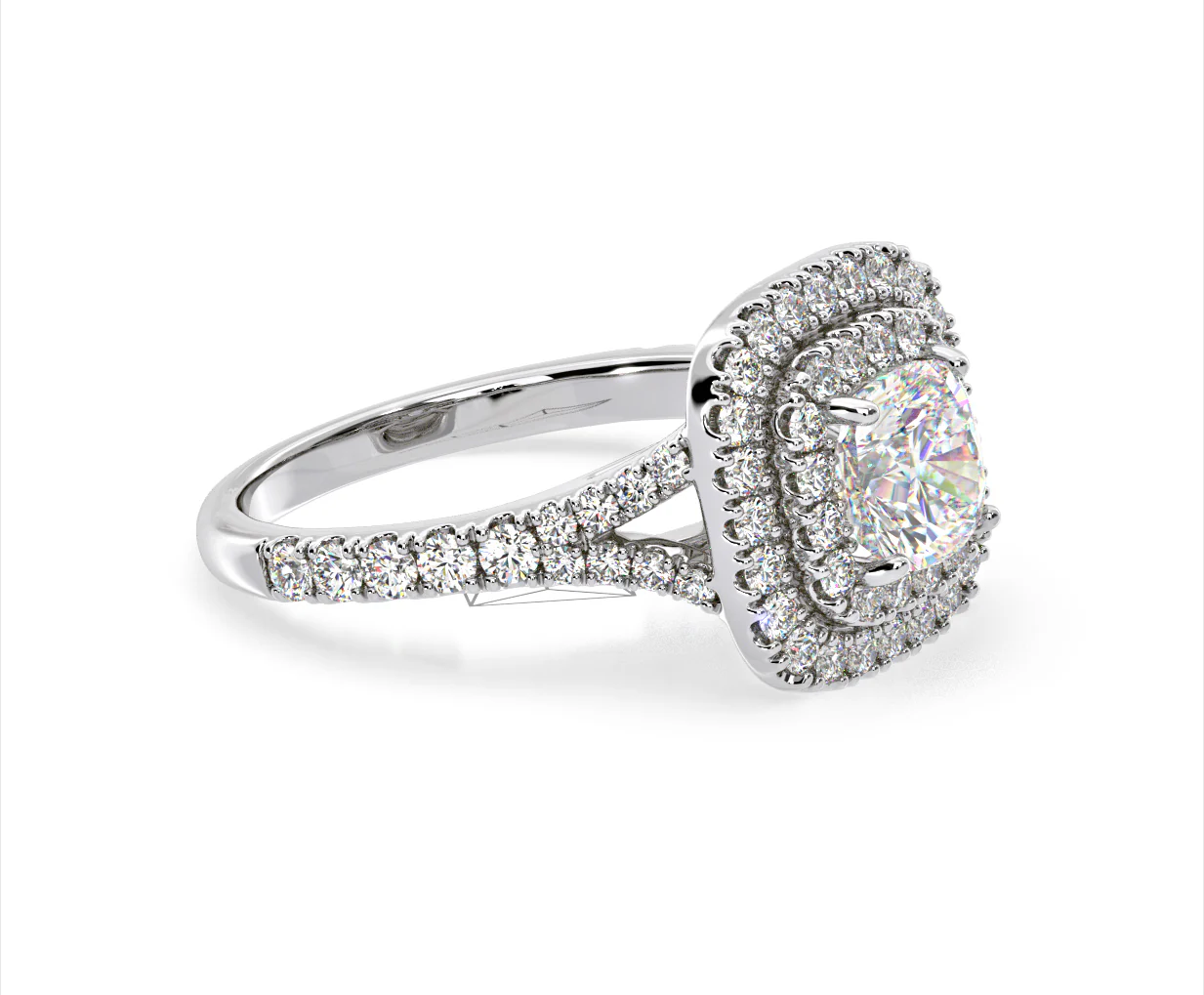 Anastasia GIA Diamond Halo Engagement Ring 18K White Gold 1.85ct G/VS2 - Image 155