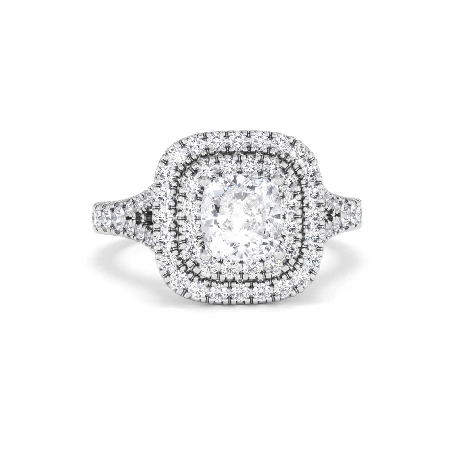 Anastasia GIA Diamond Halo Engagement Ring 18K White Gold 1.85ct G/VS2 - Image 9