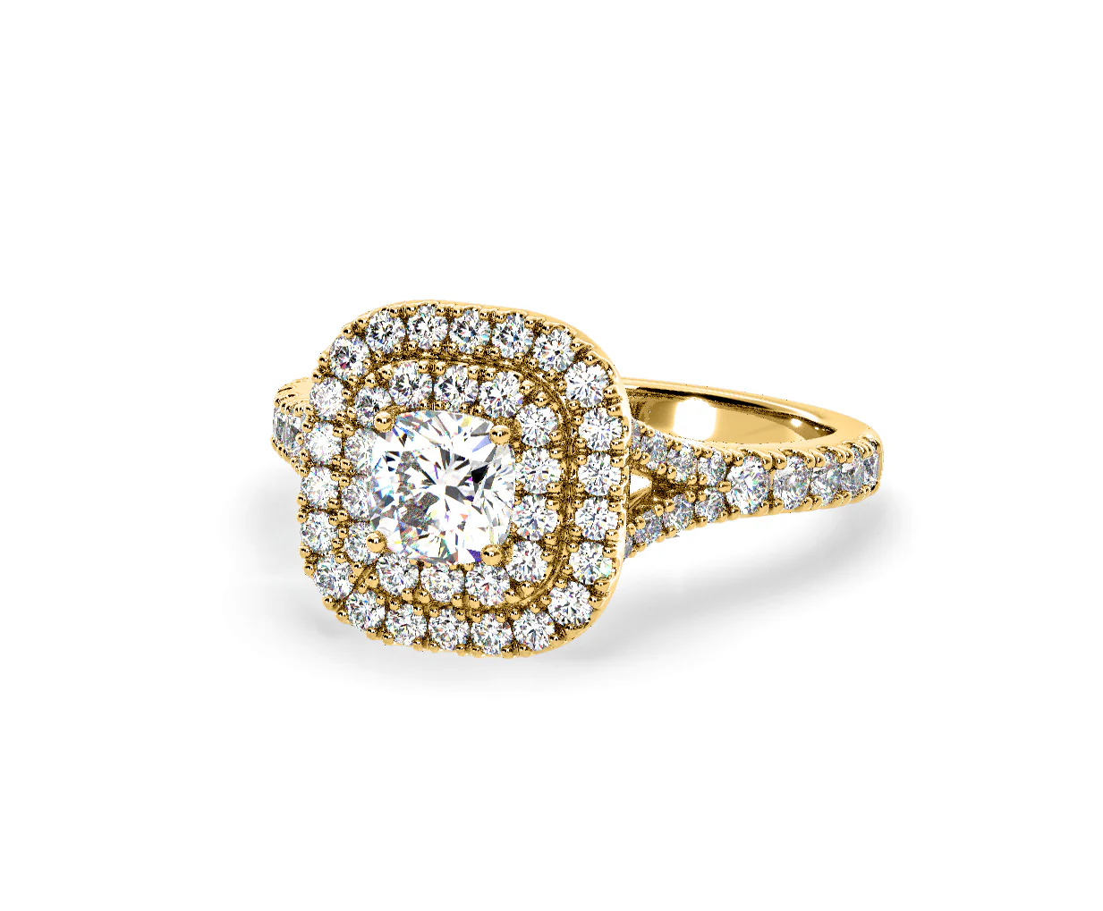 Anastasia Diamond Halo Engagement Ring in 18K Gold 1.30ct G/SI1 - Image 11