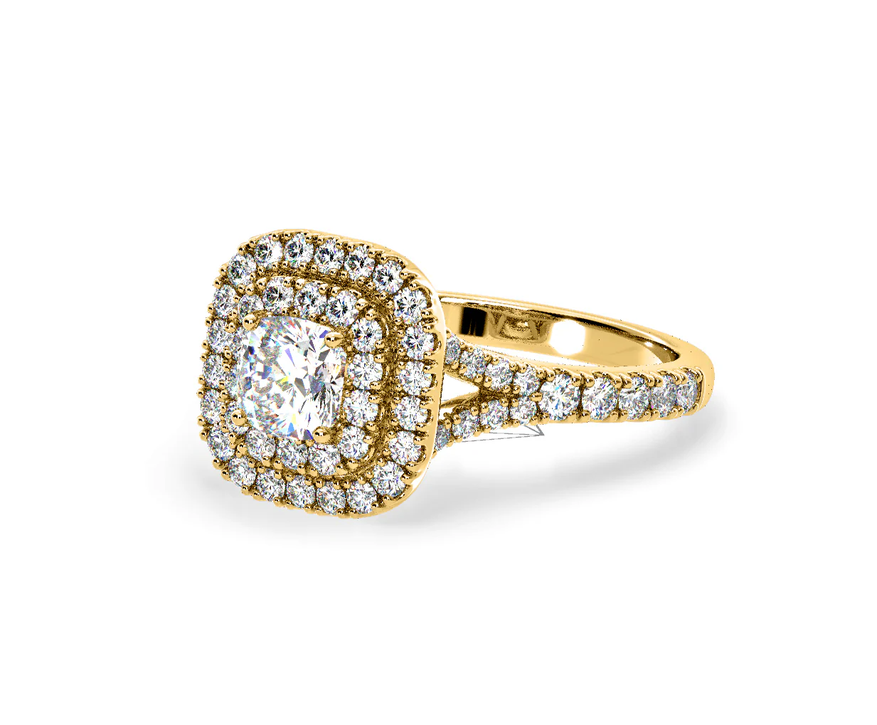 Anastasia Diamond Halo Engagement Ring in 18K Gold 1.30ct G/SI1 - Image 14