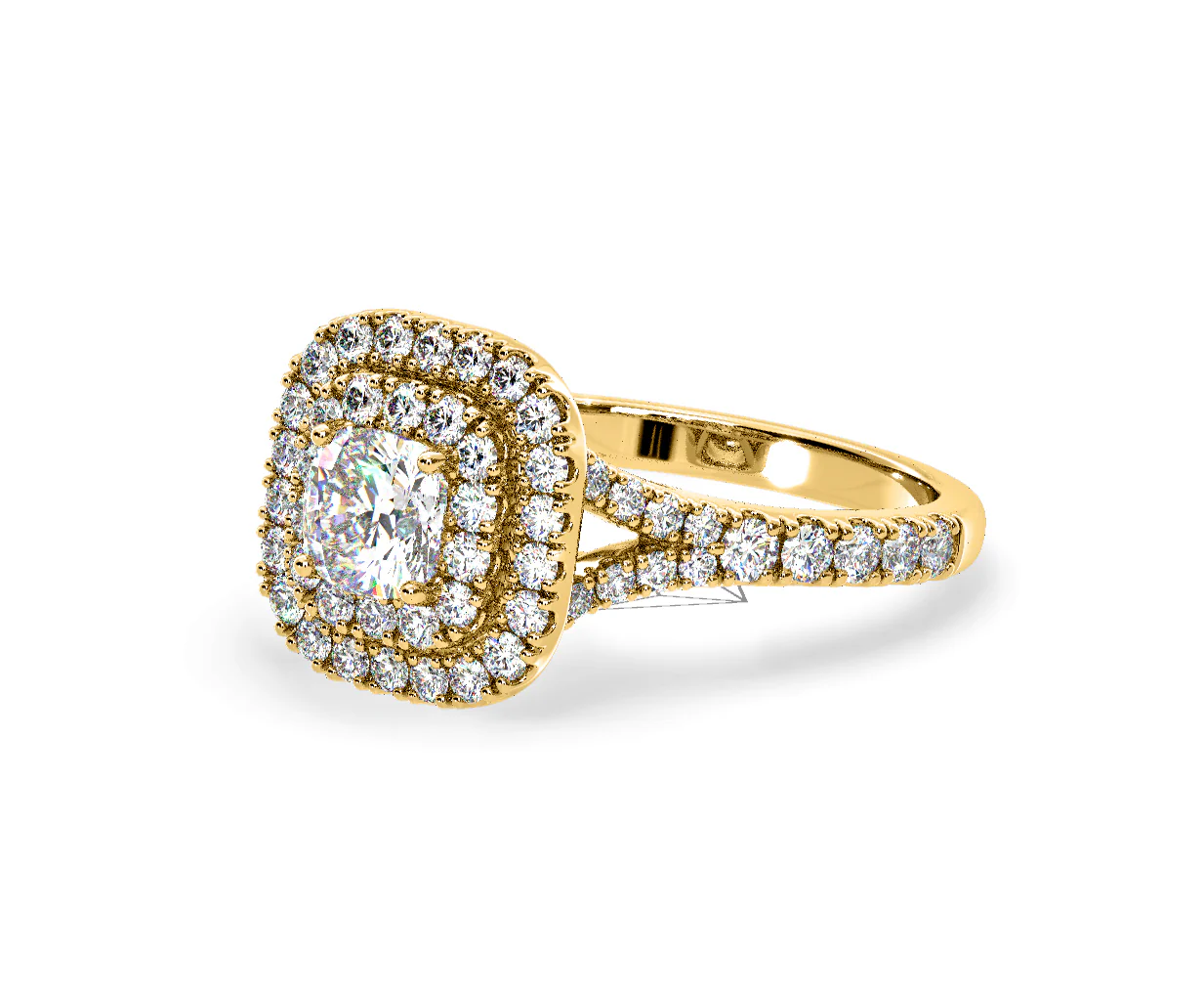 Anastasia Diamond Halo Engagement Ring in 18K Gold 1.30ct G/SI1 - Image 15