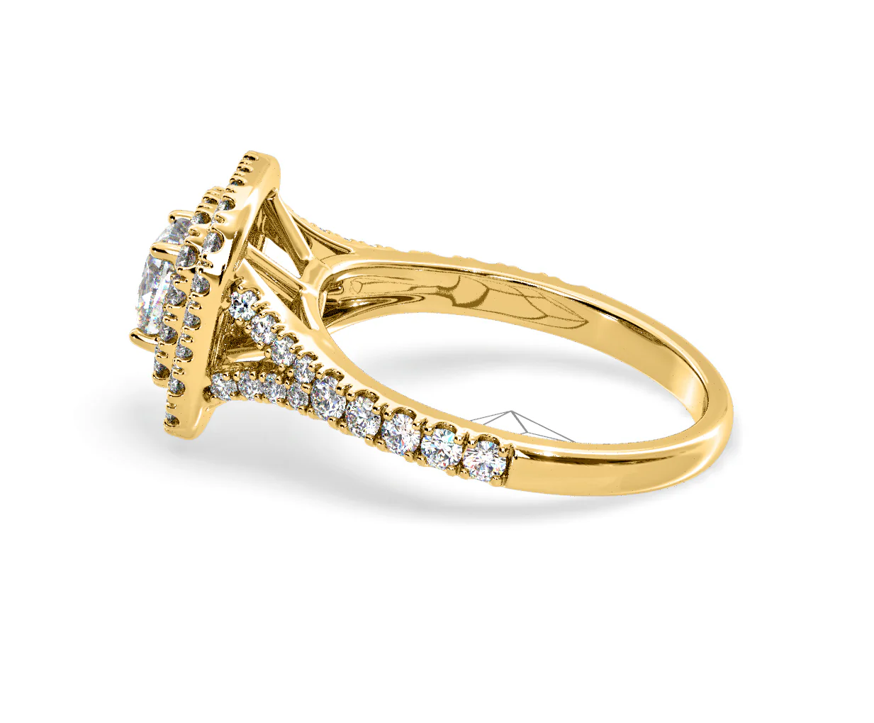 Anastasia Diamond Halo Engagement Ring in 18K Gold 1.30ct G/SI1 - Image 29