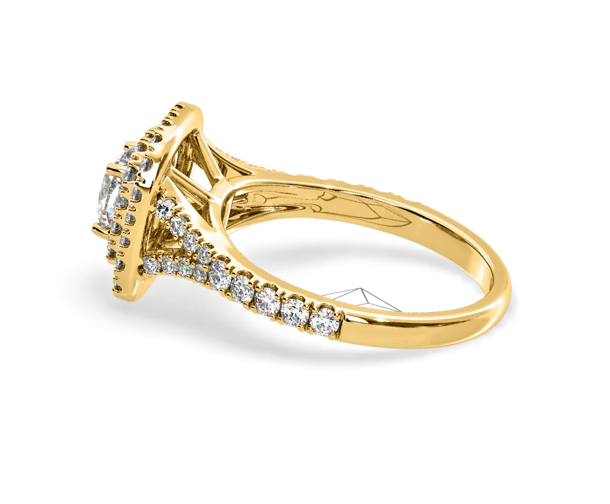 Anastasia Diamond Halo Engagement Ring in 18K Gold 1.30ct G/SI1 - Image 30