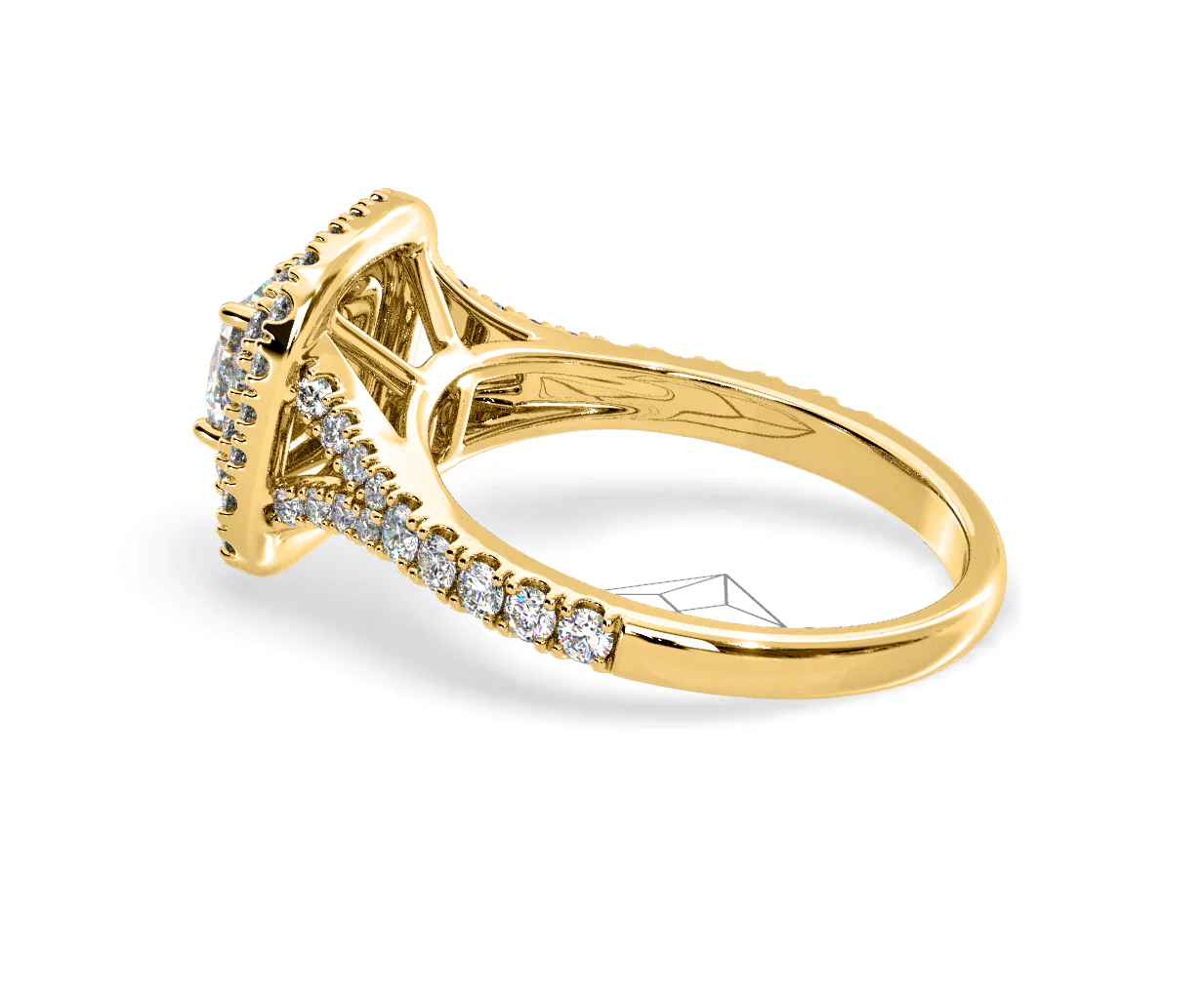 Anastasia Diamond Halo Engagement Ring in 18K Gold 1.30ct G/SI1 - Image 32