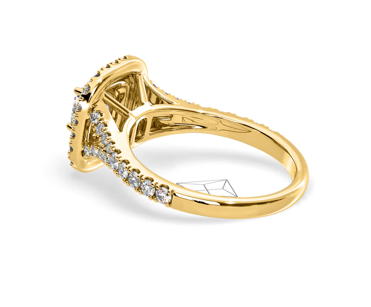 Anastasia Diamond Halo Engagement Ring in 18K Gold 1.30ct G/SI1 - Image 34