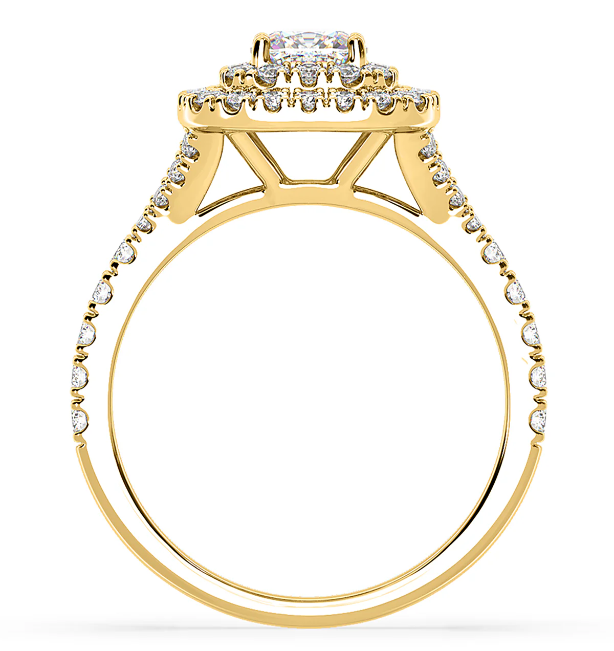 Anastasia Diamond Halo Engagement Ring in 18K Gold 1.30ct G/SI1 - Image 4