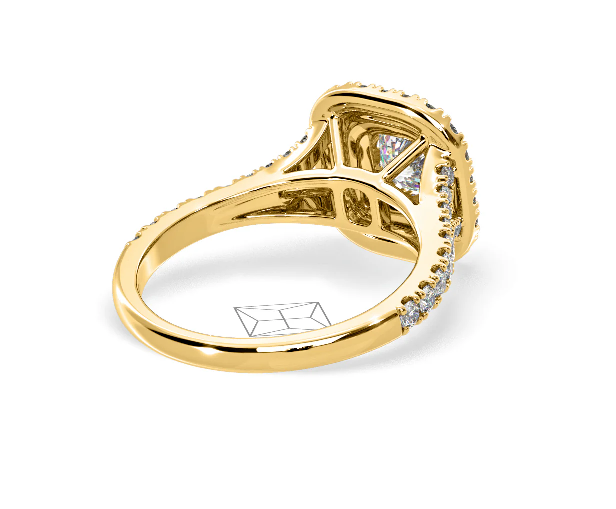 Anastasia Diamond Halo Engagement Ring in 18K Gold 1.30ct G/SI1 - Image 54