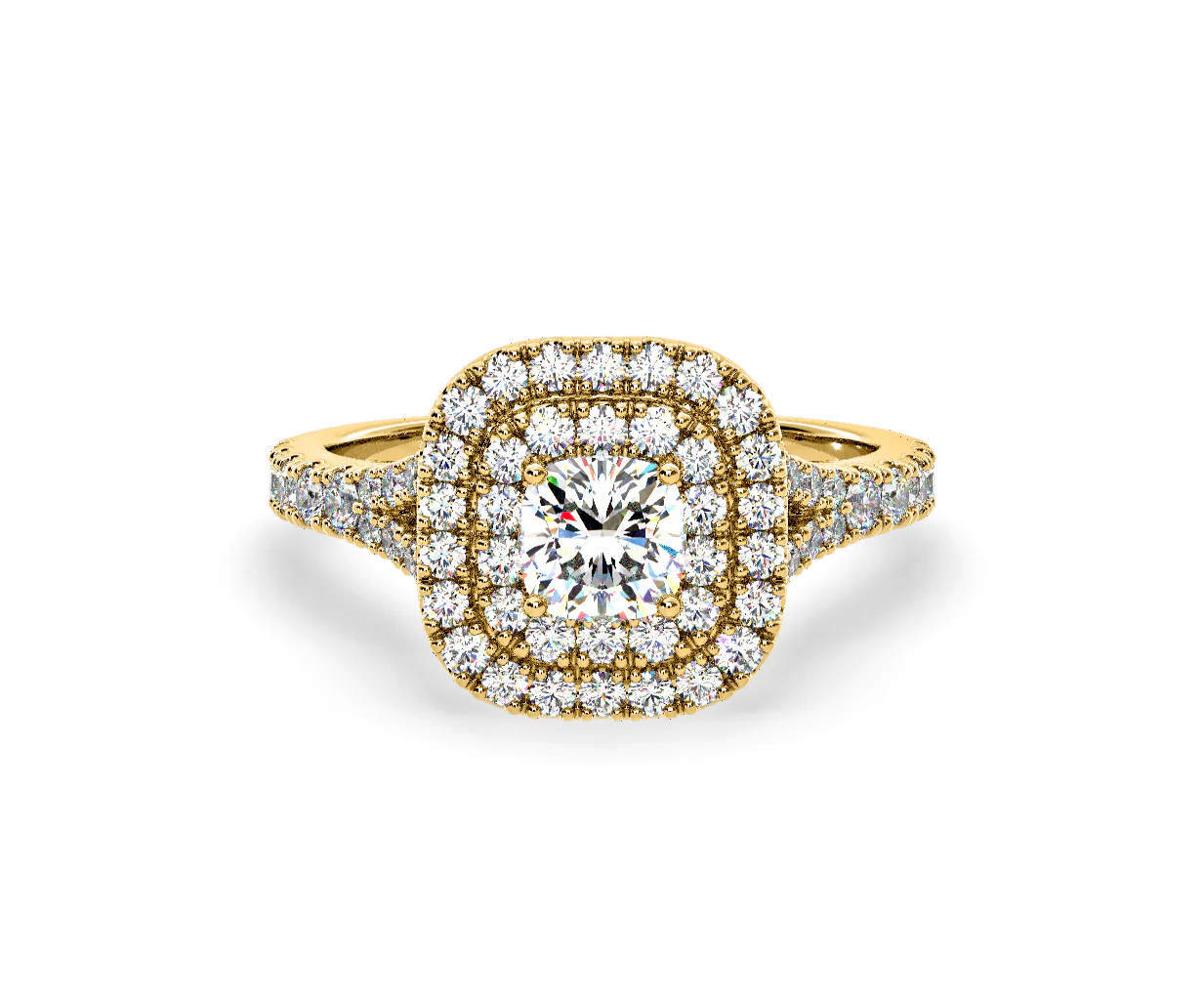 Anastasia Diamond Halo Engagement Ring in 18K Gold 1.30ct G/SI1 - Image 7