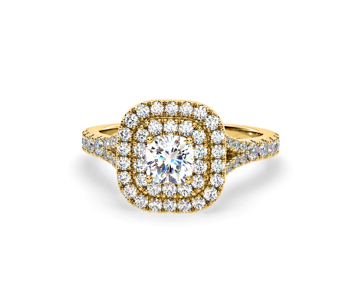 Anastasia Diamond Halo Engagement Ring in 18K Gold 1.30ct G/SI1 - Image 8
