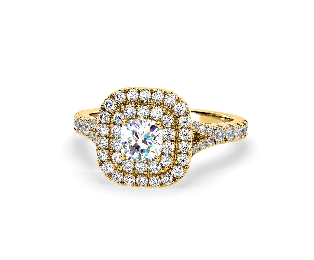 Anastasia Diamond Halo Engagement Ring in 18K Gold 1.30ct G/SI1 - Image 9