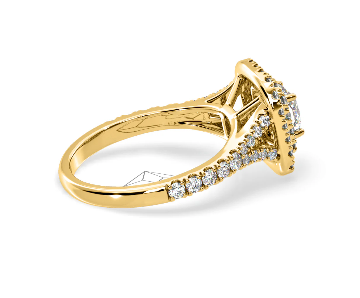 Anastasia Diamond Halo Engagement Ring in 18K Gold 1.30ct G/SI2 - Image 143